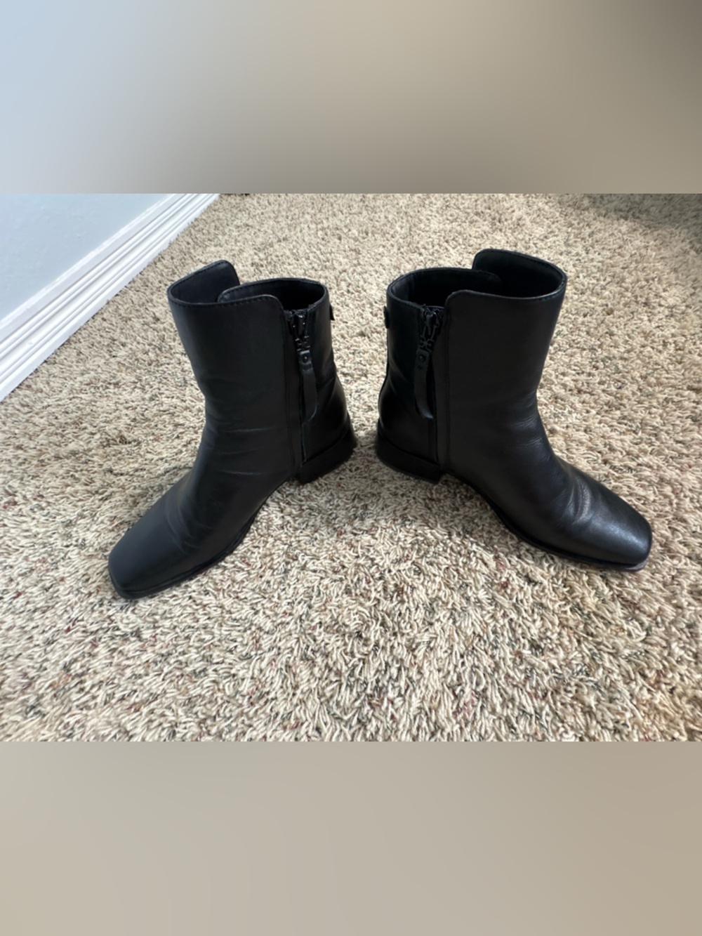 Sam Edelman Thatcher Black Leather Ankle Boots Size 7